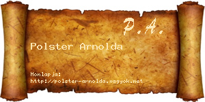 Polster Arnolda névjegykártya